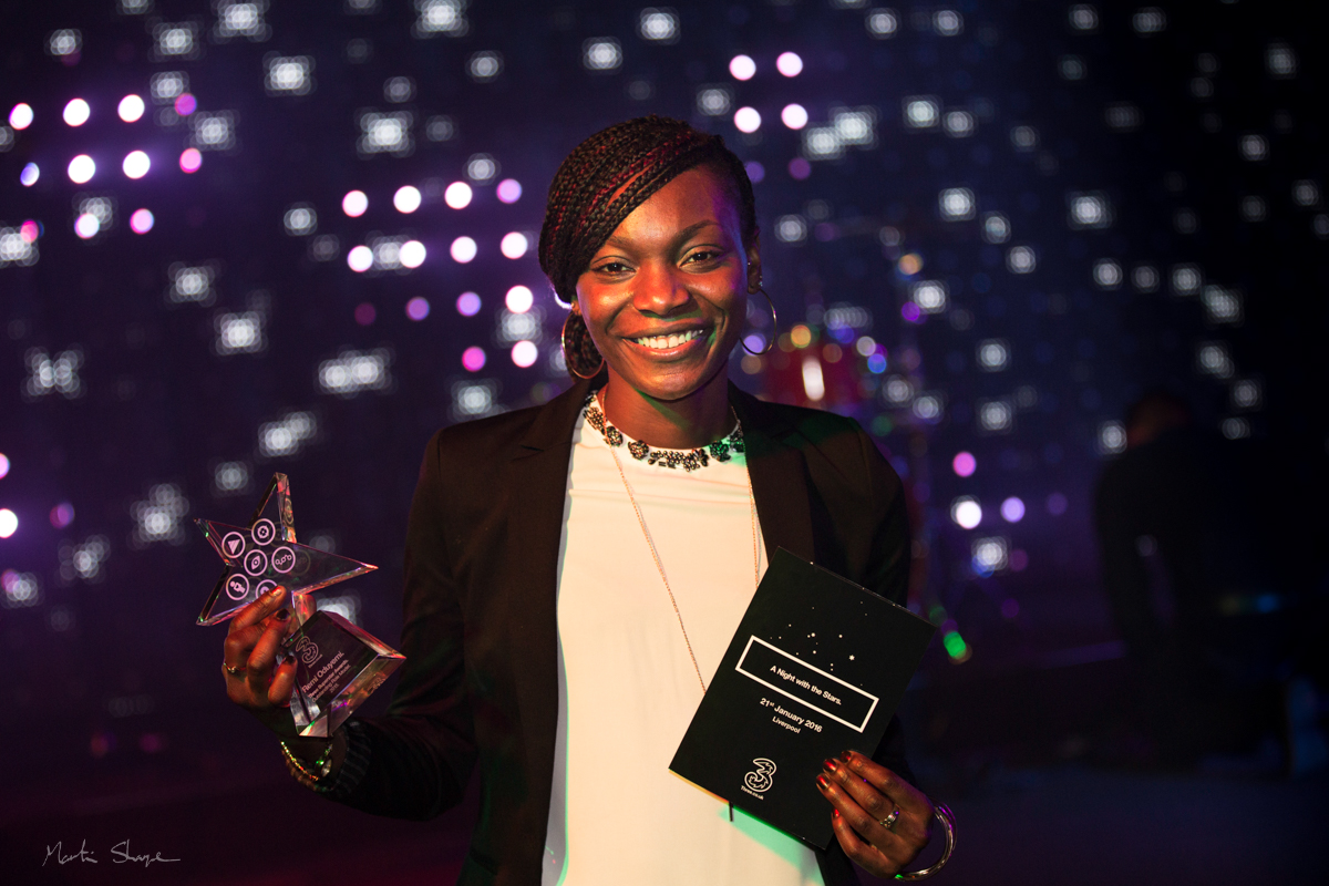 Portrait of a smiling award winner